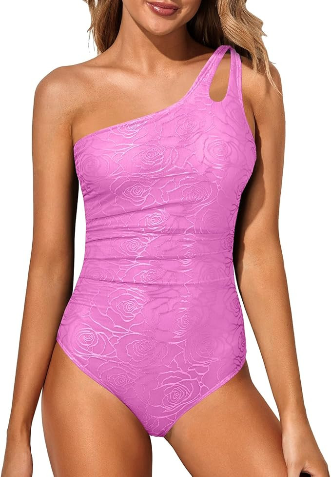 Holipick One Shoulder One Piece Swimsuit for Women Tummy Control Bathing Suits Modest Full Covera... | Amazon (US)