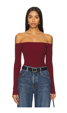 House of Harlow 1960 Colette Bodysuit in Berry Burgundy from Revolve.com | Revolve Clothing (Global)