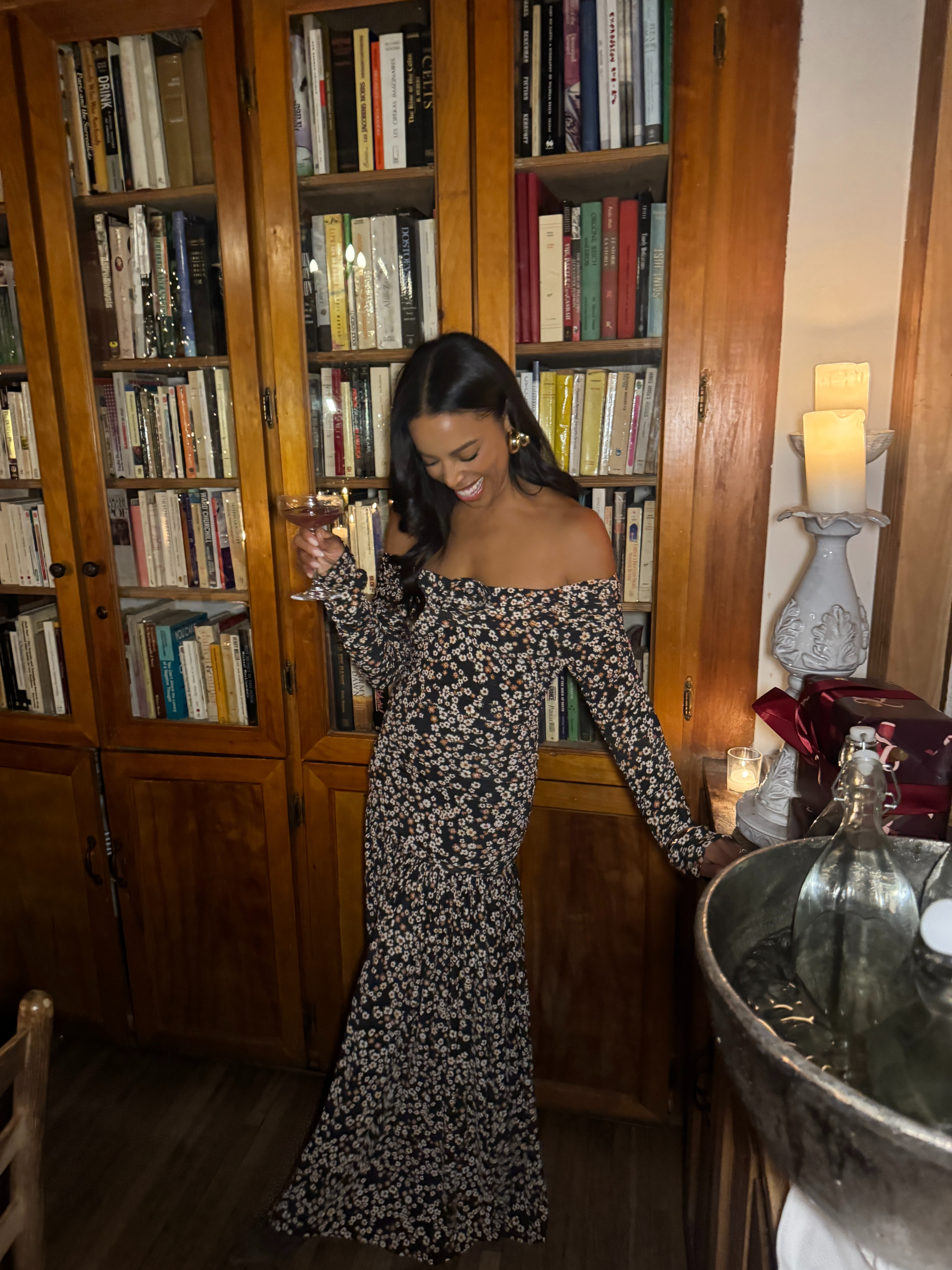There’s something about the holiday season that makes me reach for pieces that feel effortless but still special. This floral maxi has that perfect balance — soft movement, a little drama, and easy enough to wear from a dinner out to a family gathering. I layered it with a simple cuff that adds just the right amount of shine without competing with the print 

 #LTKGiftGuide #LTKHoliday #LTKootd