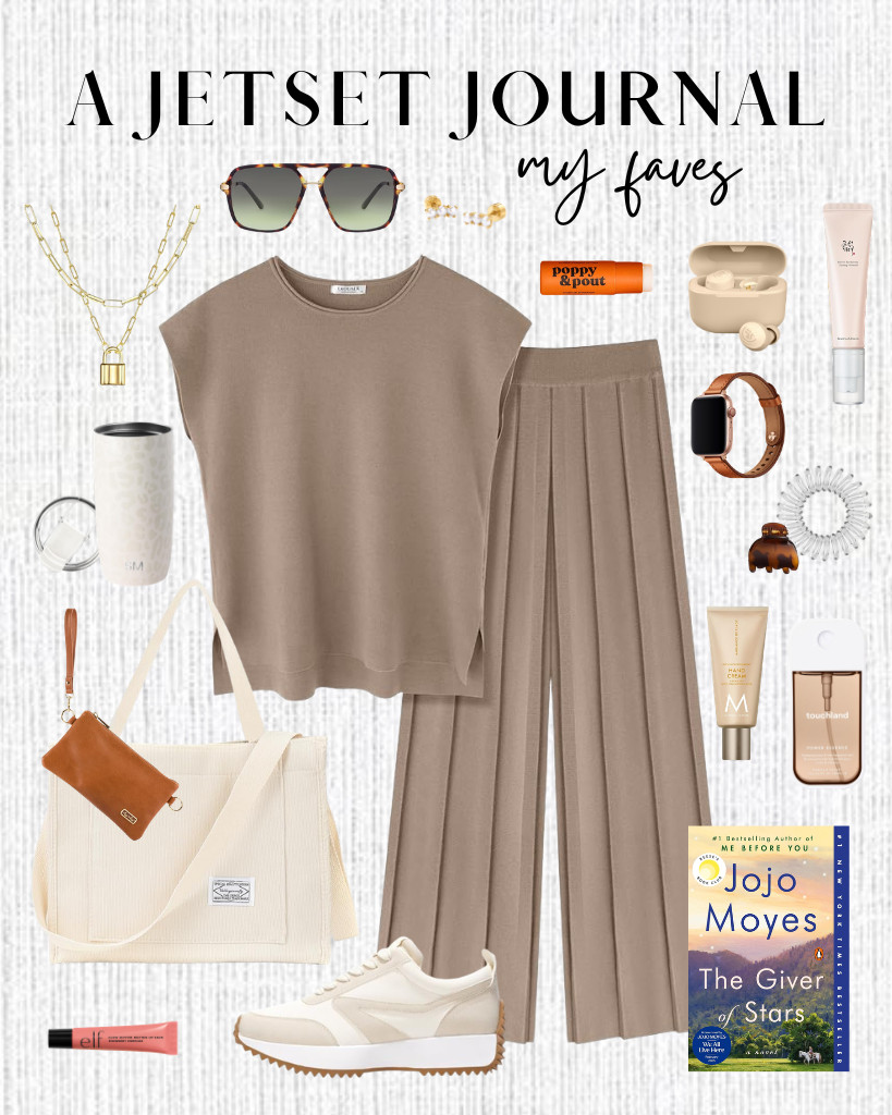 You have to check out this beautiful lounge set I added to my Amazon favorites this week.

It pairs perfectly with a corduroy tote bag and some retro square aviator sunglasses. If you're planning a walk in the park, I'd recommend wearing a comfy pair of Project Cloud sneakers and bringing along a book to read. I'm currently hooked on the story of The Giver of Stars by Jojo Moyes, so I want to take it with me everywhere. 

 #LTKSeasonal #LTKSaleAlert #LTKTravel