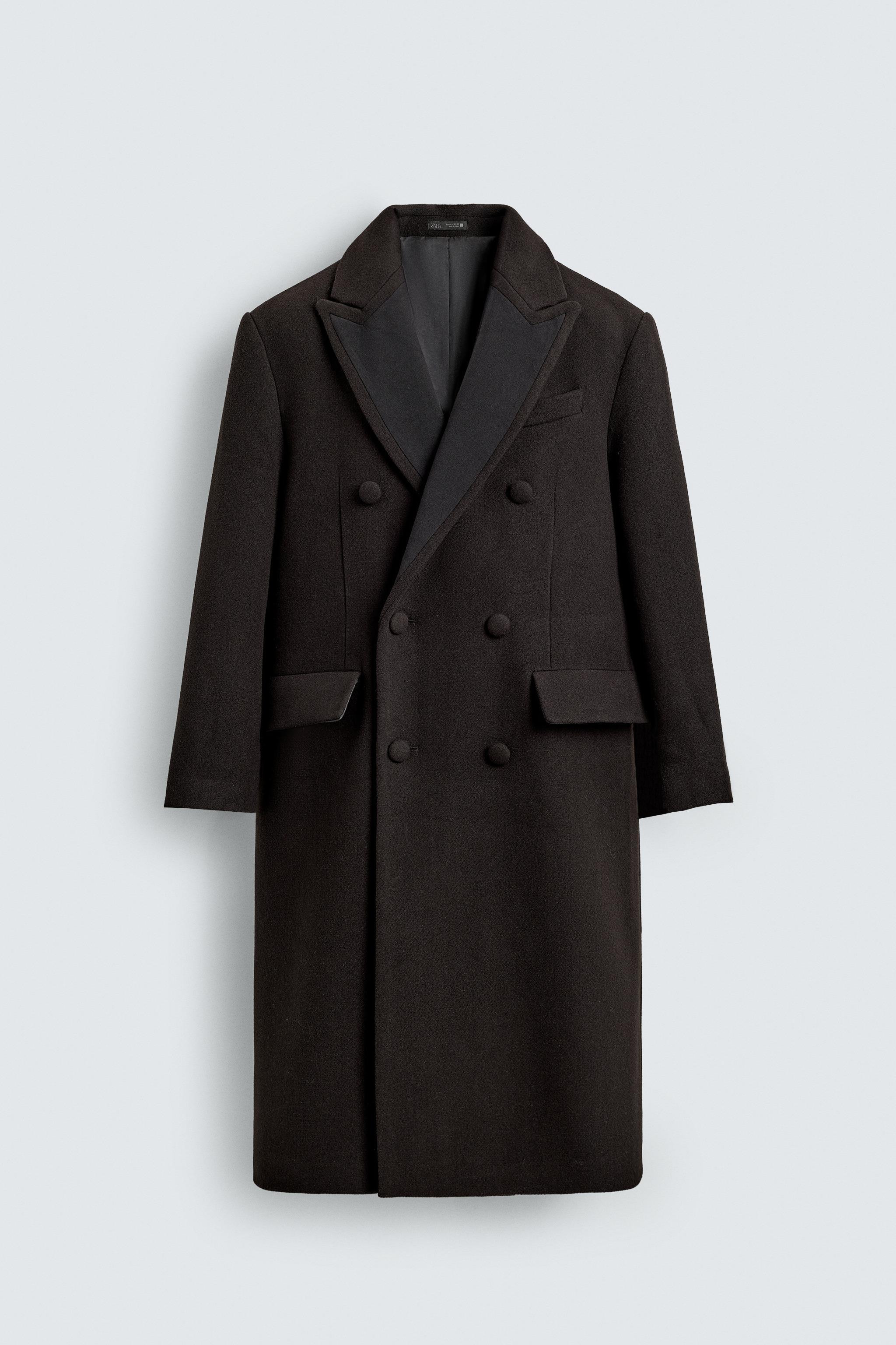 WOOL BLEND COAT WITH CONTRAST LAPEL | Zara US