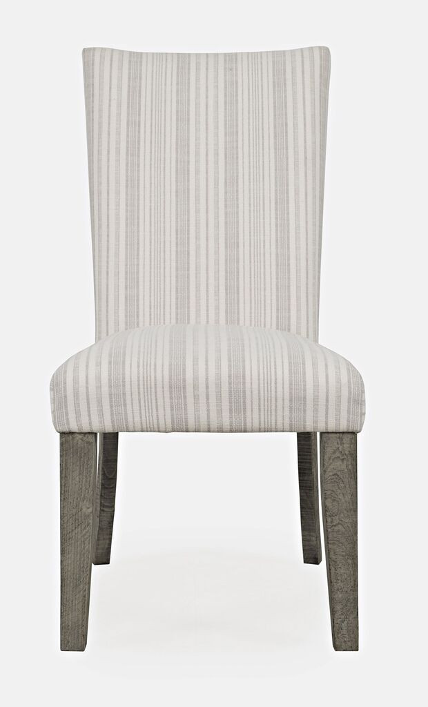 Telluride Parsons Striped Upholstery Dining Chair Set of 2 In Driftwood | 1stopbedrooms