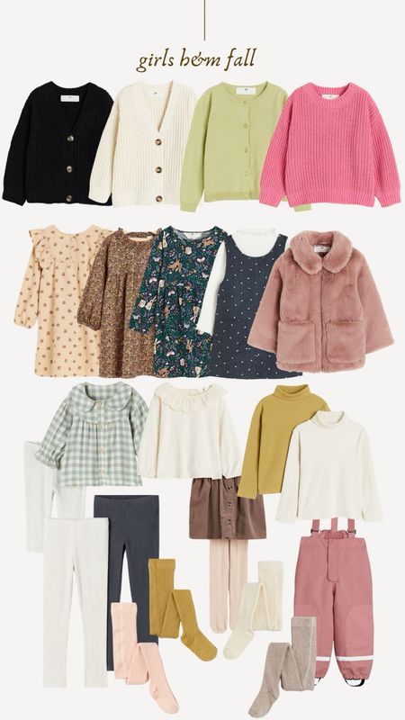 Girls h&m fall outfit ideas! Fall sweater. Furry jacket. Fall outfits. Dress. Tights. 

#LTKSeasonal #LTKFind #LTKkids