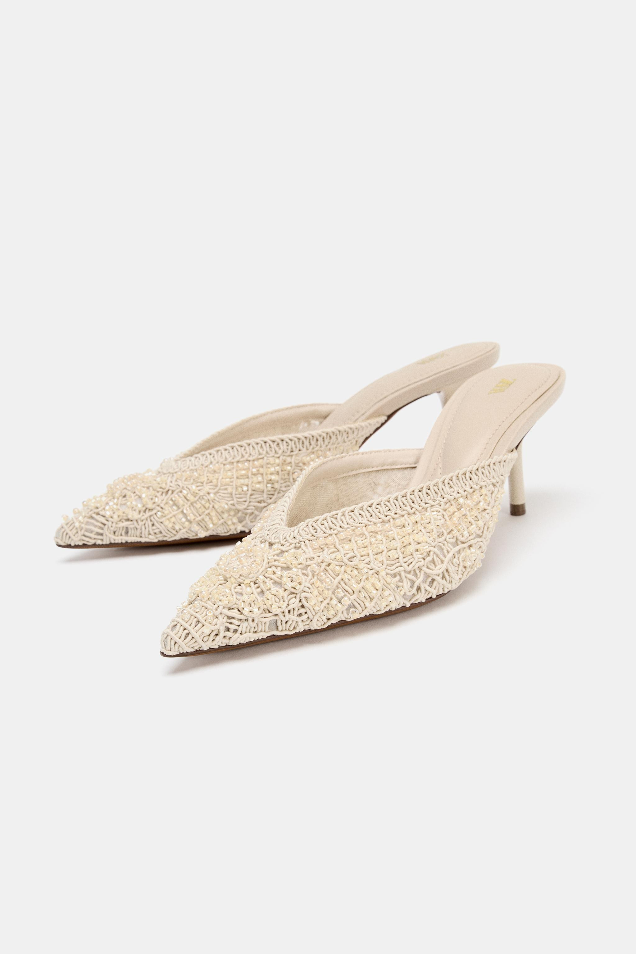 MULE HEEL SHOES WITH APPLIQU\u00c9S | Zara US