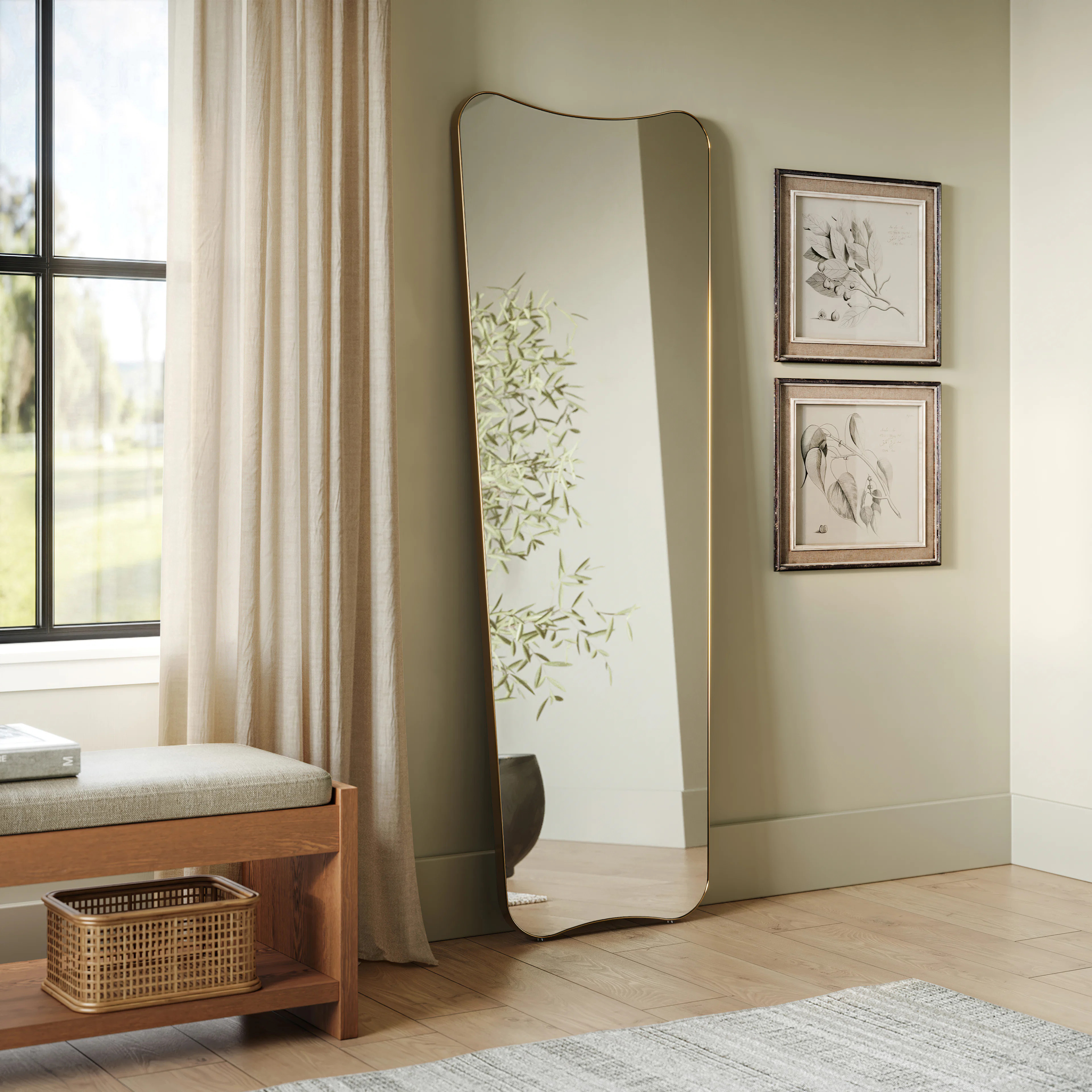 Alice Floor Mirror - Brass | Article