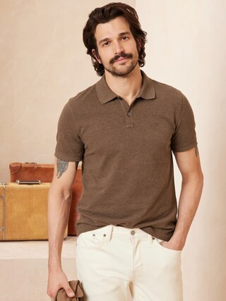 Slim Monogram Pique Polo | Banana Republic Factory