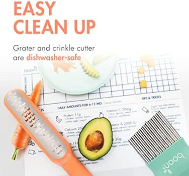 Boon DIVVY Solid Baby Food Starter Kit, Includes Crinkle Cutter, Grater & Silicone Mat, 3pc Set | Amazon (US)