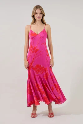 Hagny Pleated Midi Dress Gleny Floral | Sugarlips