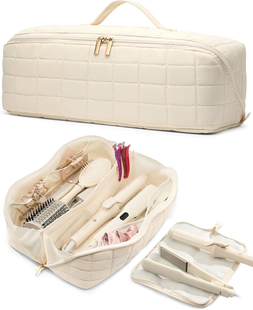 Hot Tools Travel Case with Heat Resistant Mat Pouch, Large Hair Tool Organizer Bag for Curling Ir... | Amazon (US)