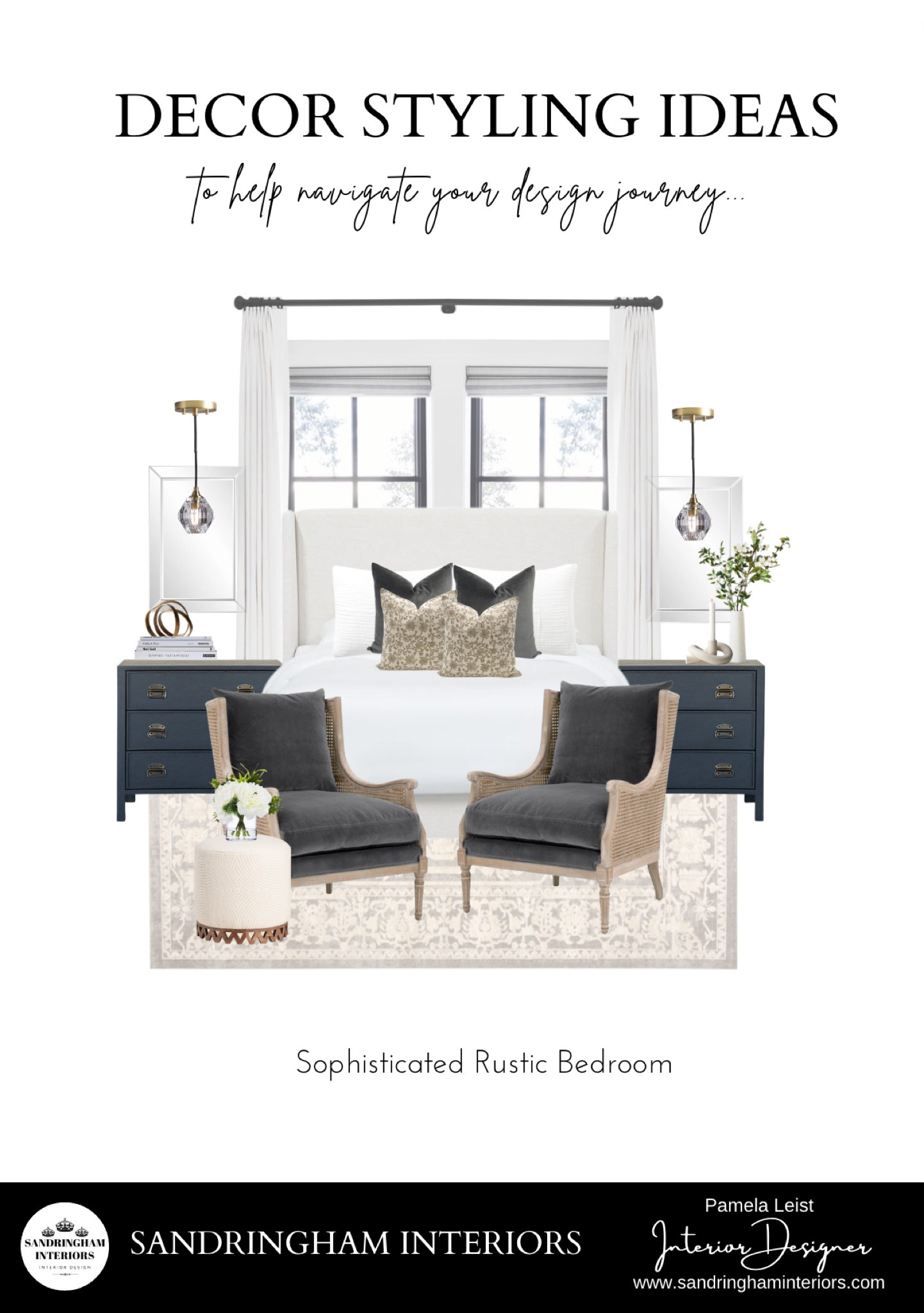 Sophisticated Rustic Bedroom Home Decor Design Ideas

Upholstered bed
Bedside cabinet
Bedding
Beveled mirrors
Gray and White rug
Wingback arm chairs
Home decor

#LTKstyletip #LTKFind #LTKhome