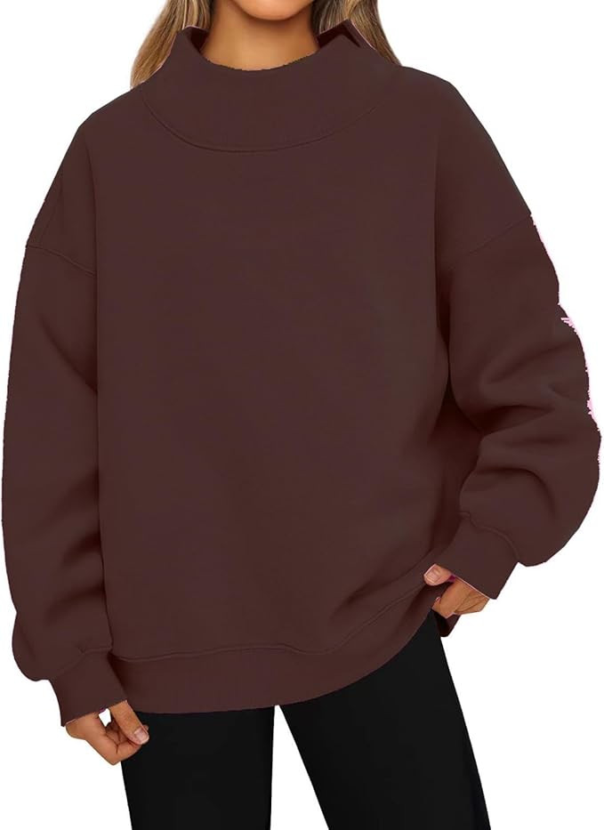 Women's Sweatshirt Long-sleeved High-neck Pullover Sweatshirt Casual Hoodies for Women Fleece Top... | Amazon (US)