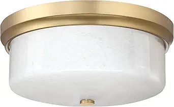 CALDION Close to Ceiling Light, 12inch Ceiling Light Fixture, Metal Gold Finish with Handmade Whi... | Amazon (US)