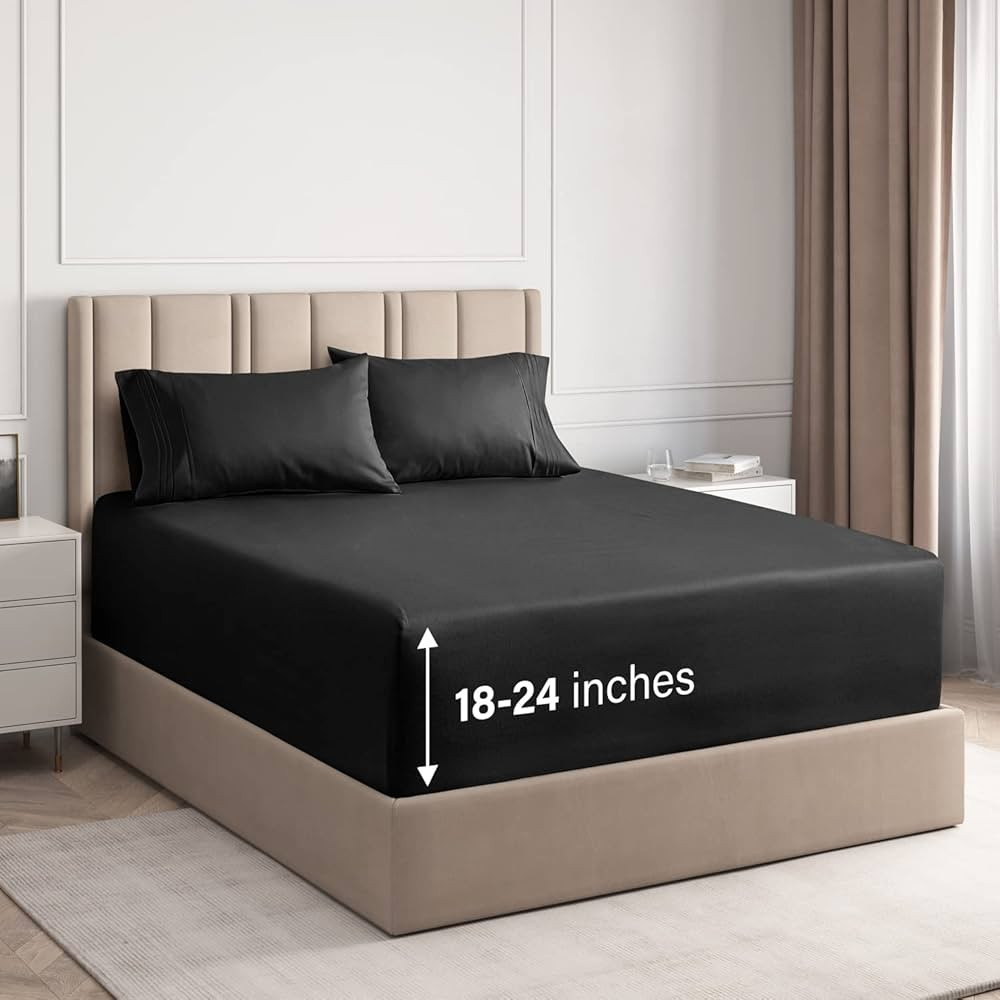 Extra Deep Pocket Sheets - 4 Piece Sheet Set - King Size Sheets Deep Pocket - Extra Deep Bed Shee... | Amazon (US)