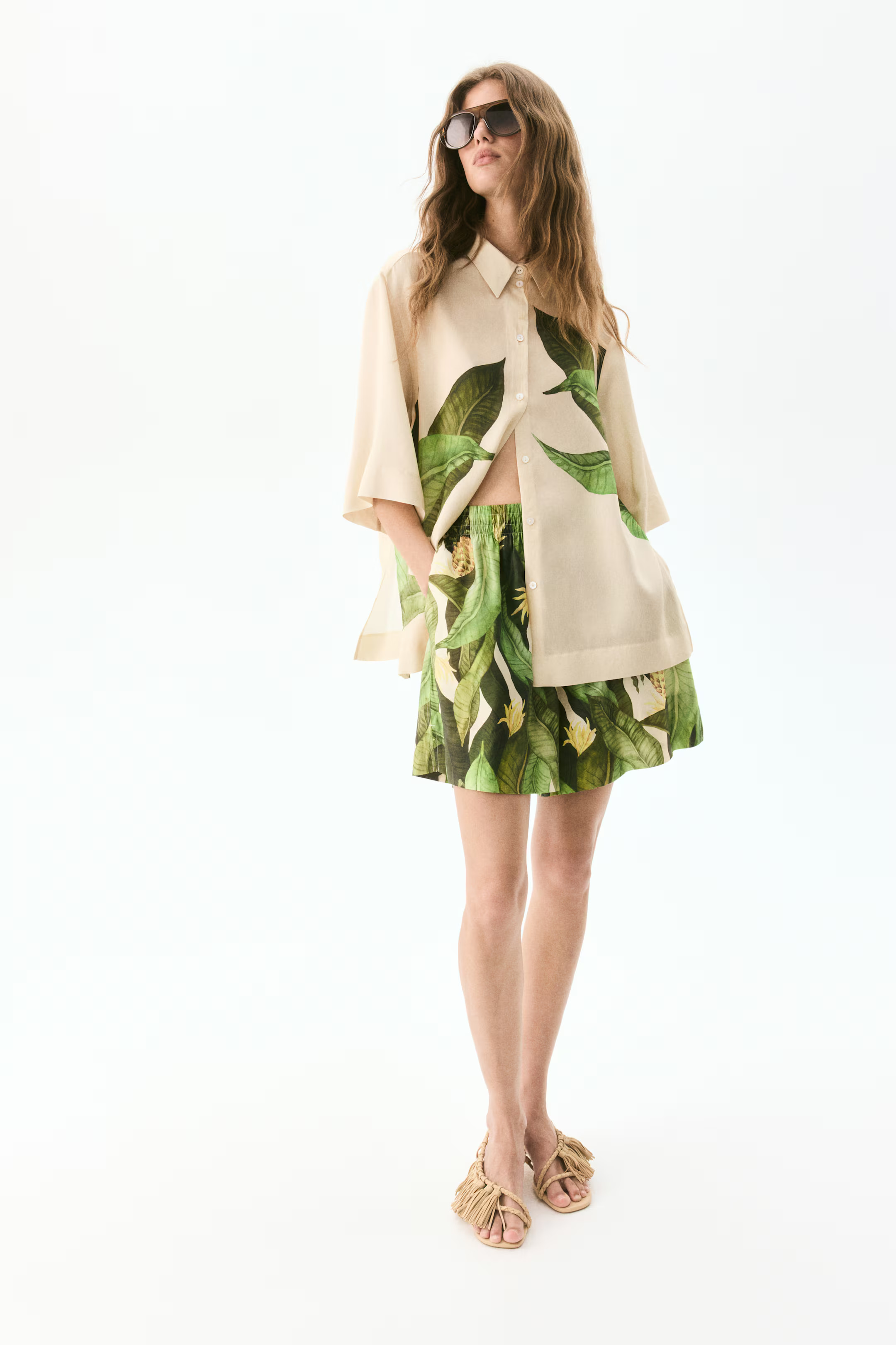 Patterned pull-on shorts | H&M (UK, MY, IN, SG, PH, TW, HK)