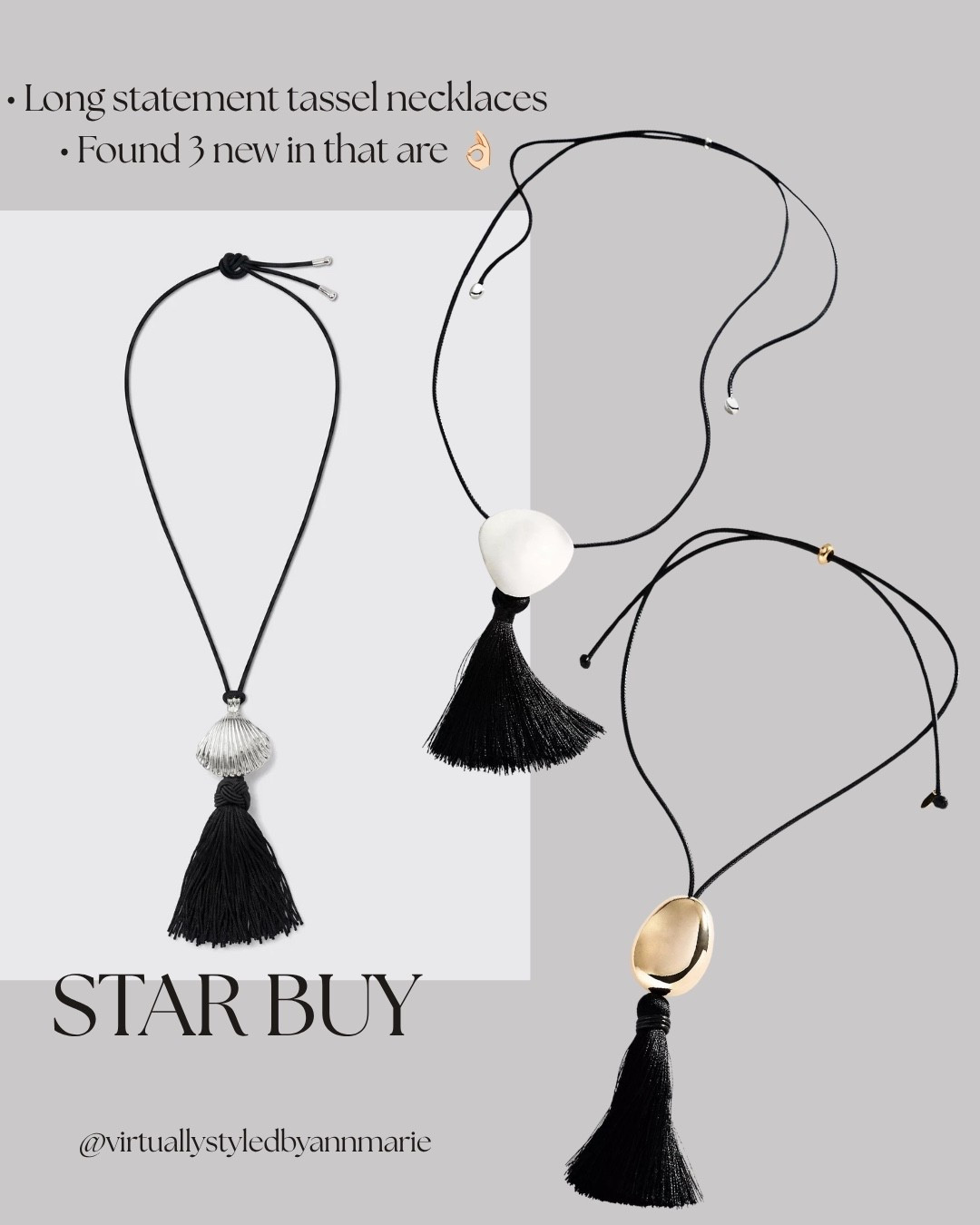 Long statement tassel necklaces