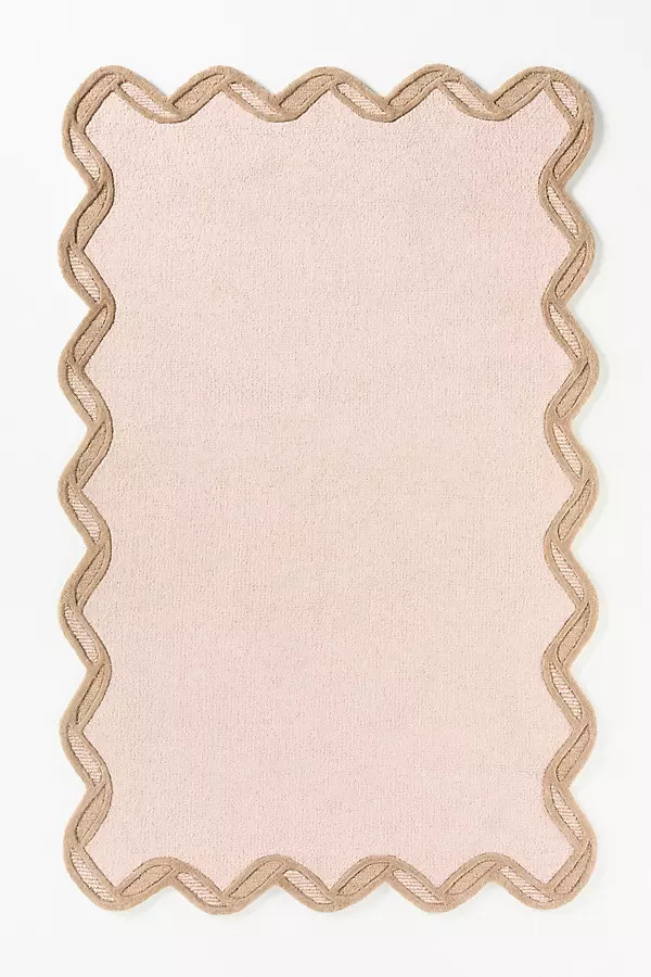 Tufted Wool Scalloped Border Rug | Anthropologie (US)