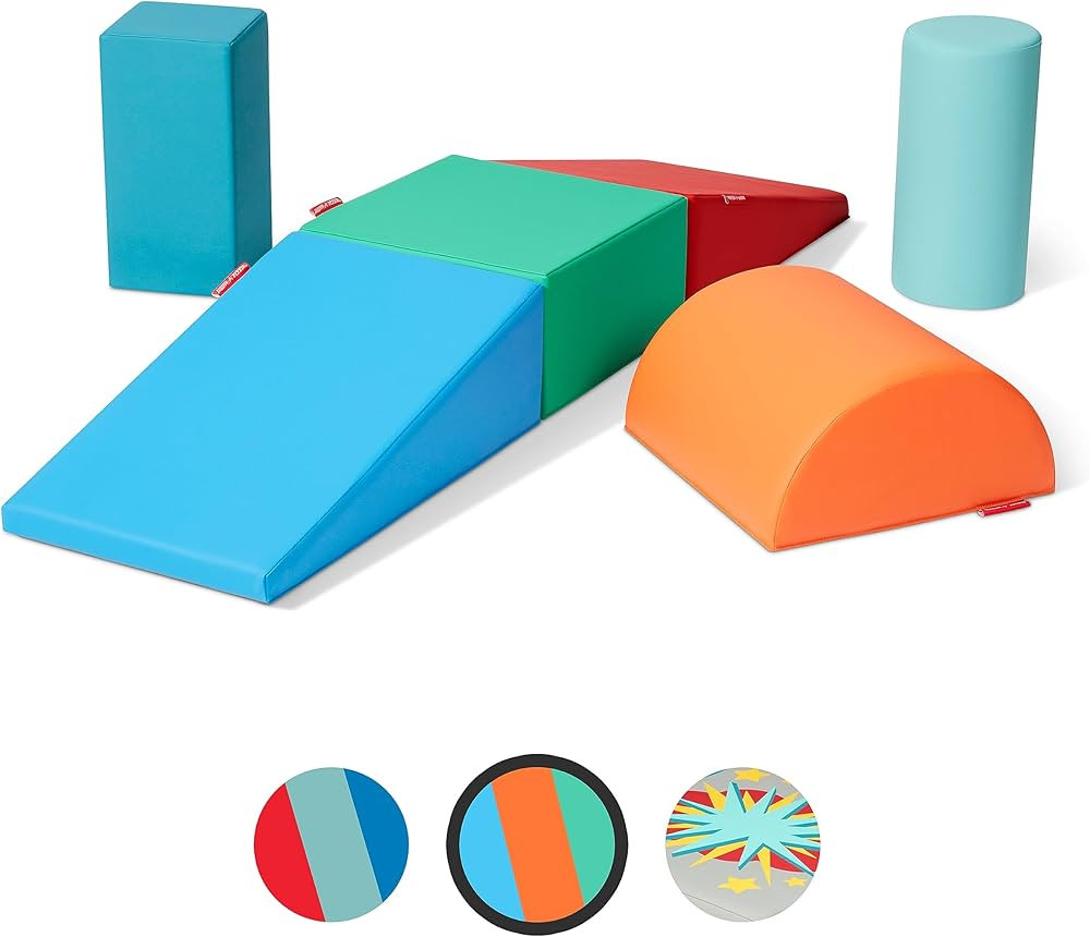Radio Flyer Tumble Town Foam Blocks - Candy, Kids Indoor Climbers & Play Structure (Six Piece), B... | Amazon (US)