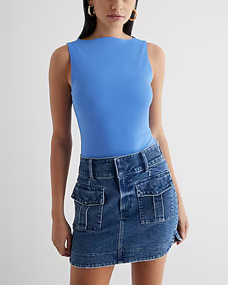 Body Contour Stretch Cotton Boat Neck Tank | Express