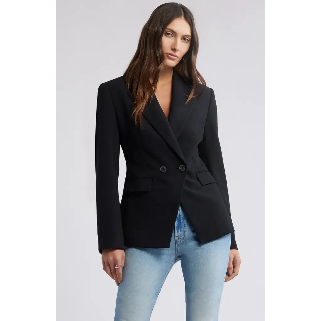 Open Edit The Icon Hourglass Blazer in Black at Nordstrom, Size Small | Nordstrom