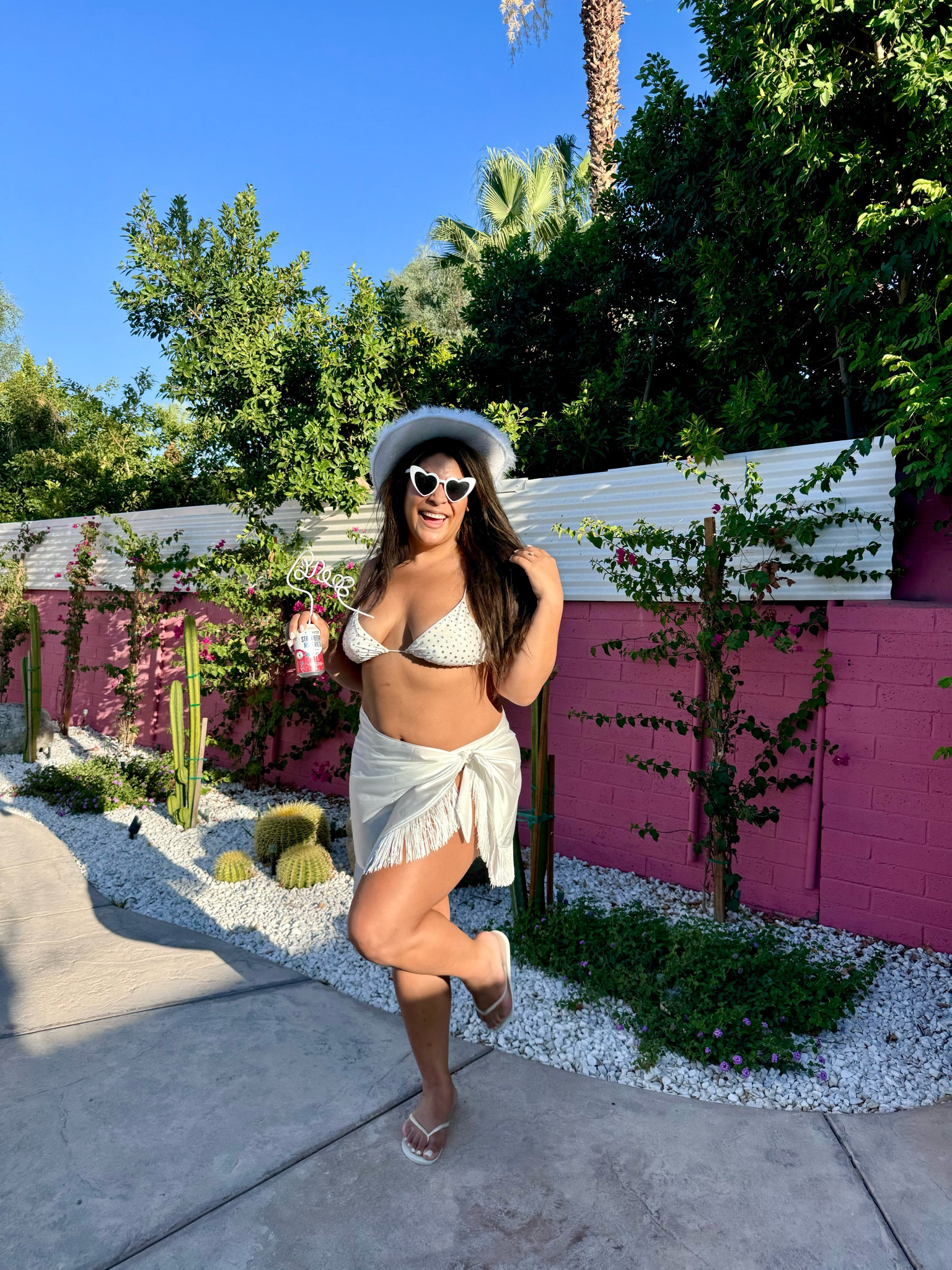 bridal swimsuit look for bridal bachelorette! I am 5’9@ 38D size 12/xl wearing a size XL on top & L on the bottom! I absolutely loveee this sparkly white swimsuit, perfect for my bachelorette party in Palm Springs! 

#LTKMidsize #LTKSwim #LTKWedding