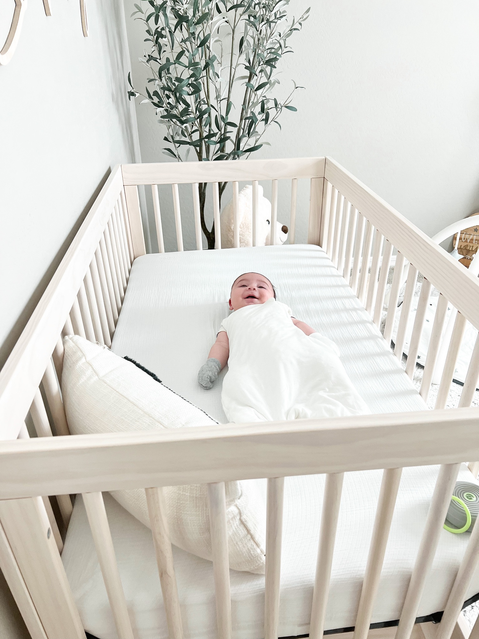 Happiest boy!🫶🏻 #babyletto #babylettocrib #babycrib #newborn #kidscrib #convertiblecrib #target #targethome #targetpillow #targettree #fauxtree #babywearableblanket #wearableblanket #kytebaby #kytebabysleepbag 

#LTKhome #LTKkids #LTKbaby