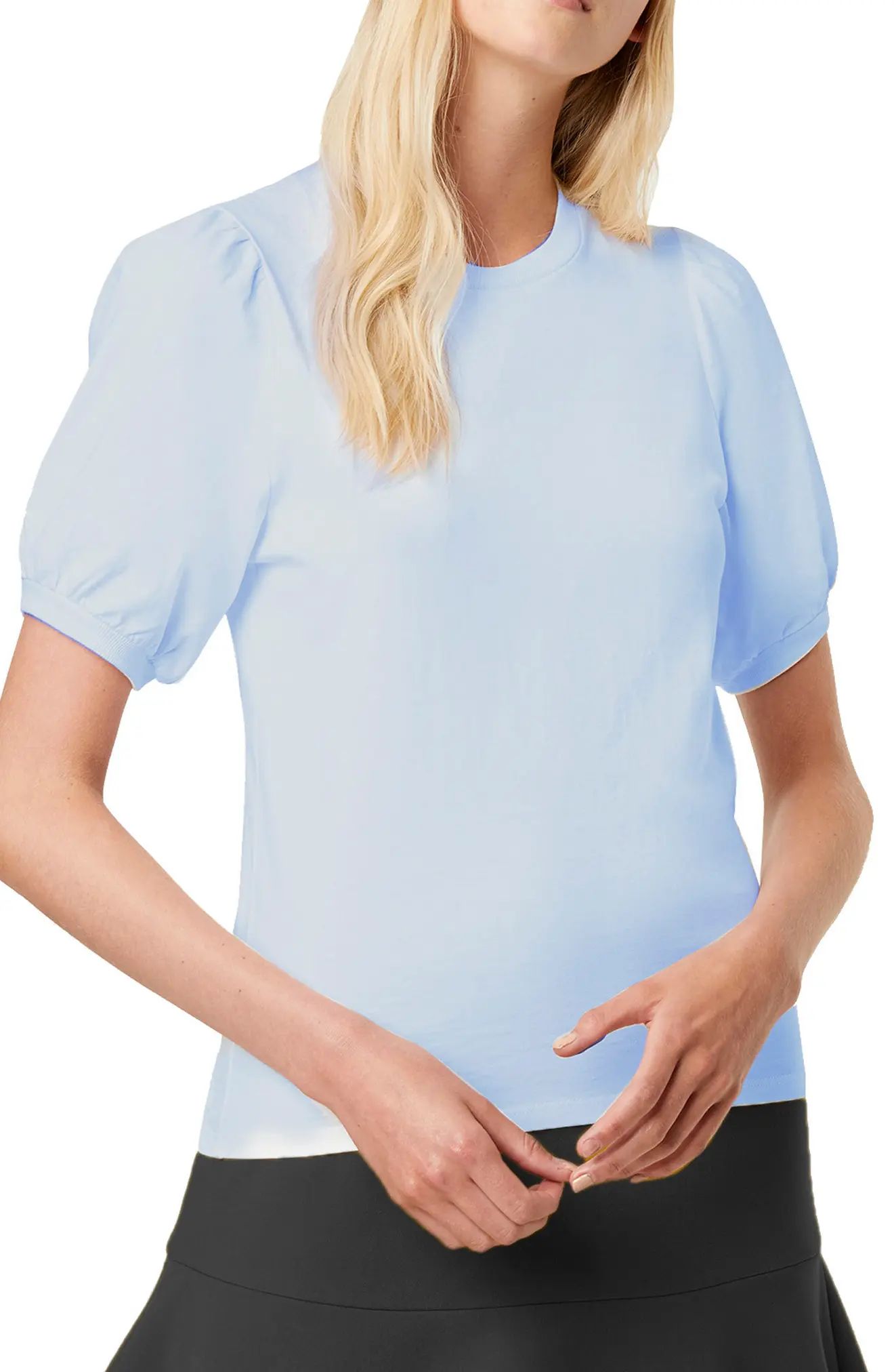 Women's French Connection Puff Sleeve Top, Size Large - Blue | Nordstrom