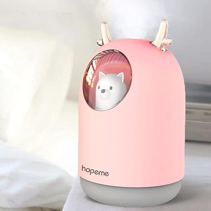 HOPEME Cute Pet Humidifier with Two Spray Modes, 300ml Water Tank Lasts Up to 10 Hours, 7 Color L... | Amazon (US)