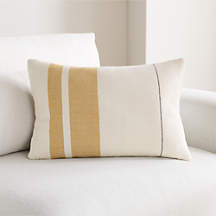 Charlie Colorblock 22"x15" Marzipan Gold Throw Pillow Cover + Reviews | Crate & Barrel | Crate & Barrel