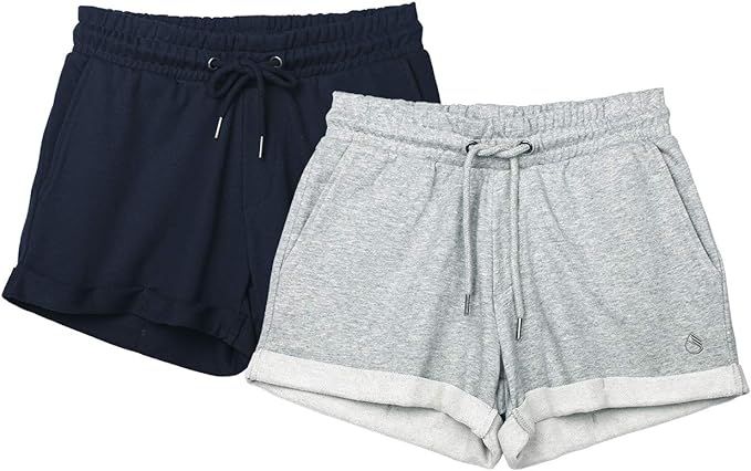 icyzone Workout Lounge Shorts for Women - Athletic Running Jogging Cotton Sweat Shorts | Amazon (US)