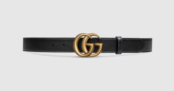 Leather belt with Double G buckle | Gucci (UK)