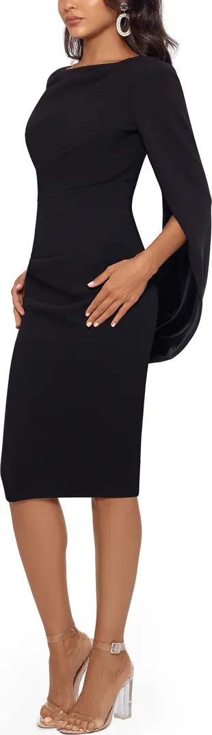 Cape Sleeve Crepe Sheath Dress | Nordstrom