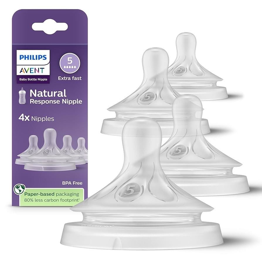 Philips Avent Natural Response Nipples, Extra Fast Flow (Flow 5), 4-Pack, SCY965/44 | Amazon (US)