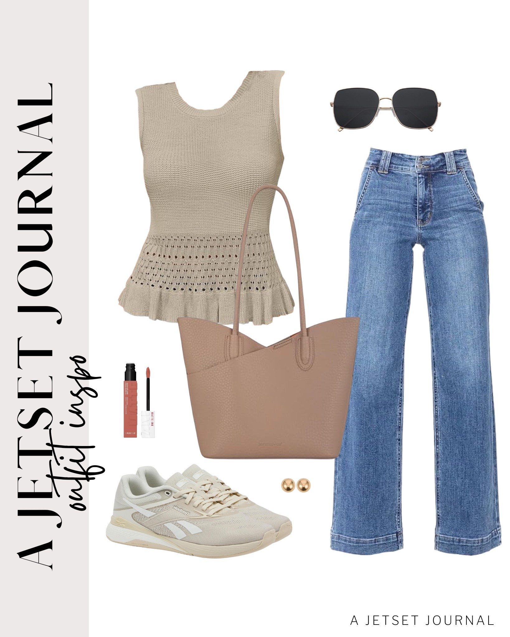 A cute crochet top and wide leg jeans, with the right accessories, will make you look put together! knit top, cute tote bag, maybelline super stay lipstick, wide leg jeans, affordable style, ways to style, shoe inspo, shoe crush, amazon finds, affordable look, transitional style, beauty must have, trendy style, fashion accessories

#LTKStyleTip #LTKSeasonal #LTKU