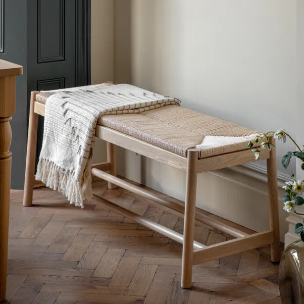 Elda Rope 2 Seater Dining Bench, Natural, 110cm | Dunelm (migrated)