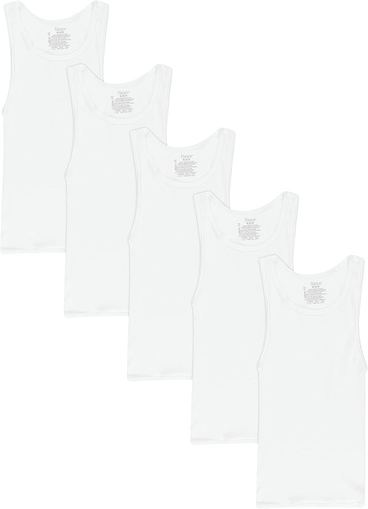 Hanes Boys' Tank Undershirt, EcoSmart Cotton Shirt, Multiple Packs Available | Amazon (US)