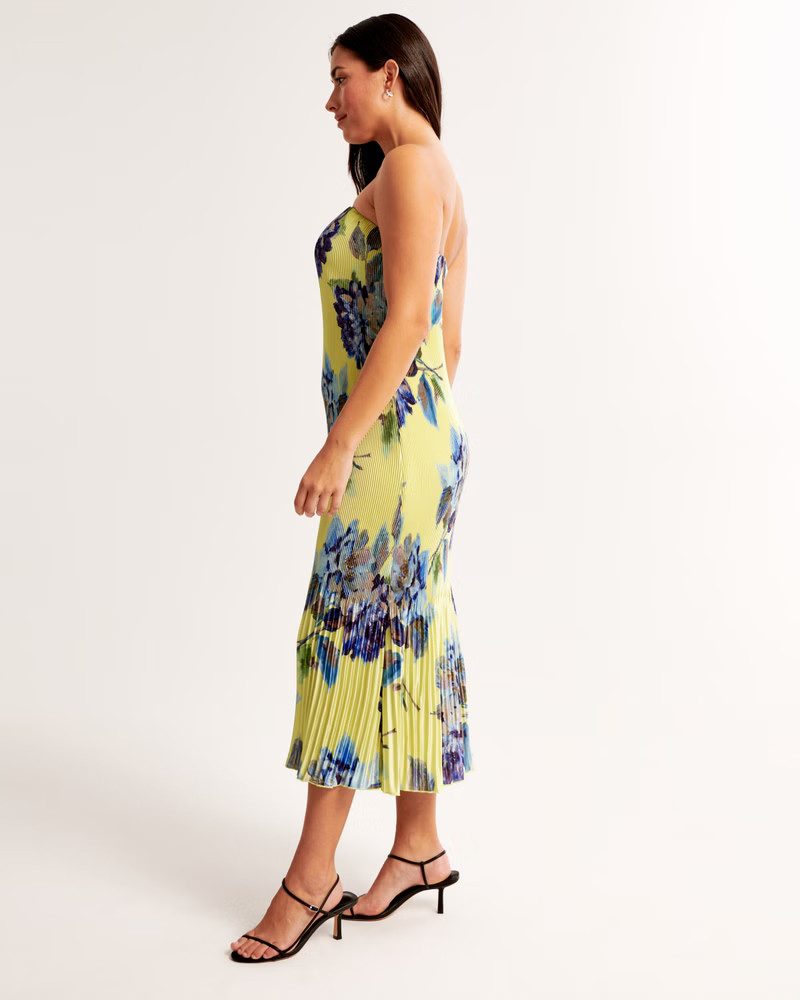 The A&F Giselle Pleat Release Midi Dress | Abercrombie & Fitch (US)