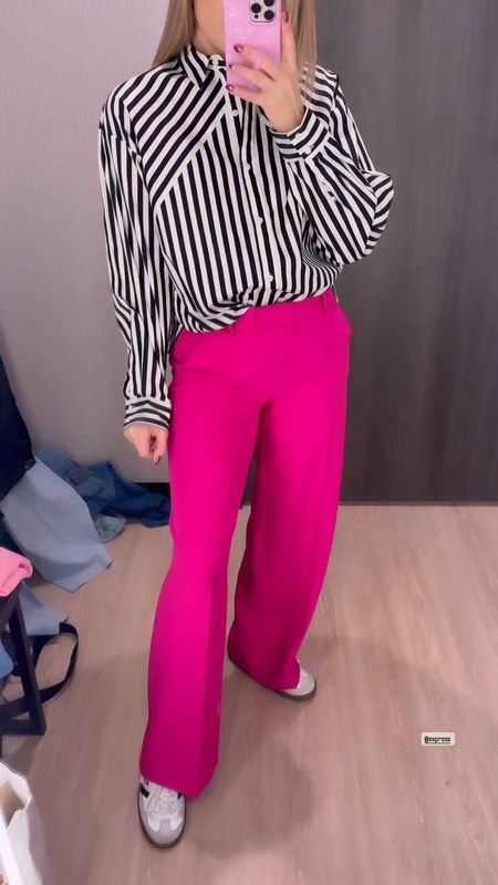 Loving these hot pink trousers for spraying so pretty with this black and white button-down. Workwear look or just a beautiful Valentine’s Day outfit look

#LTKworkwear #LTKover40 #LTKfindsunder100