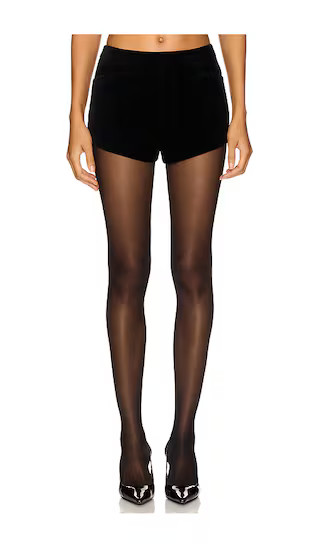 Savannah Velvet Short in Black | Revolve Clothing (Global)