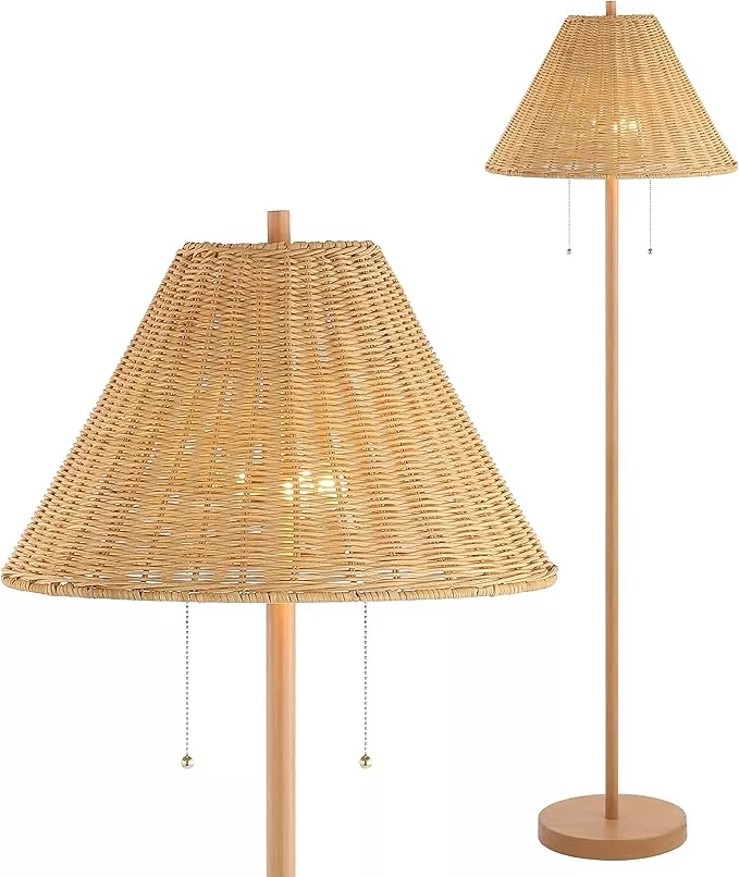 14x6.5 Mini Rattan Wrap Stick Table Lamp Brass - Threshold™