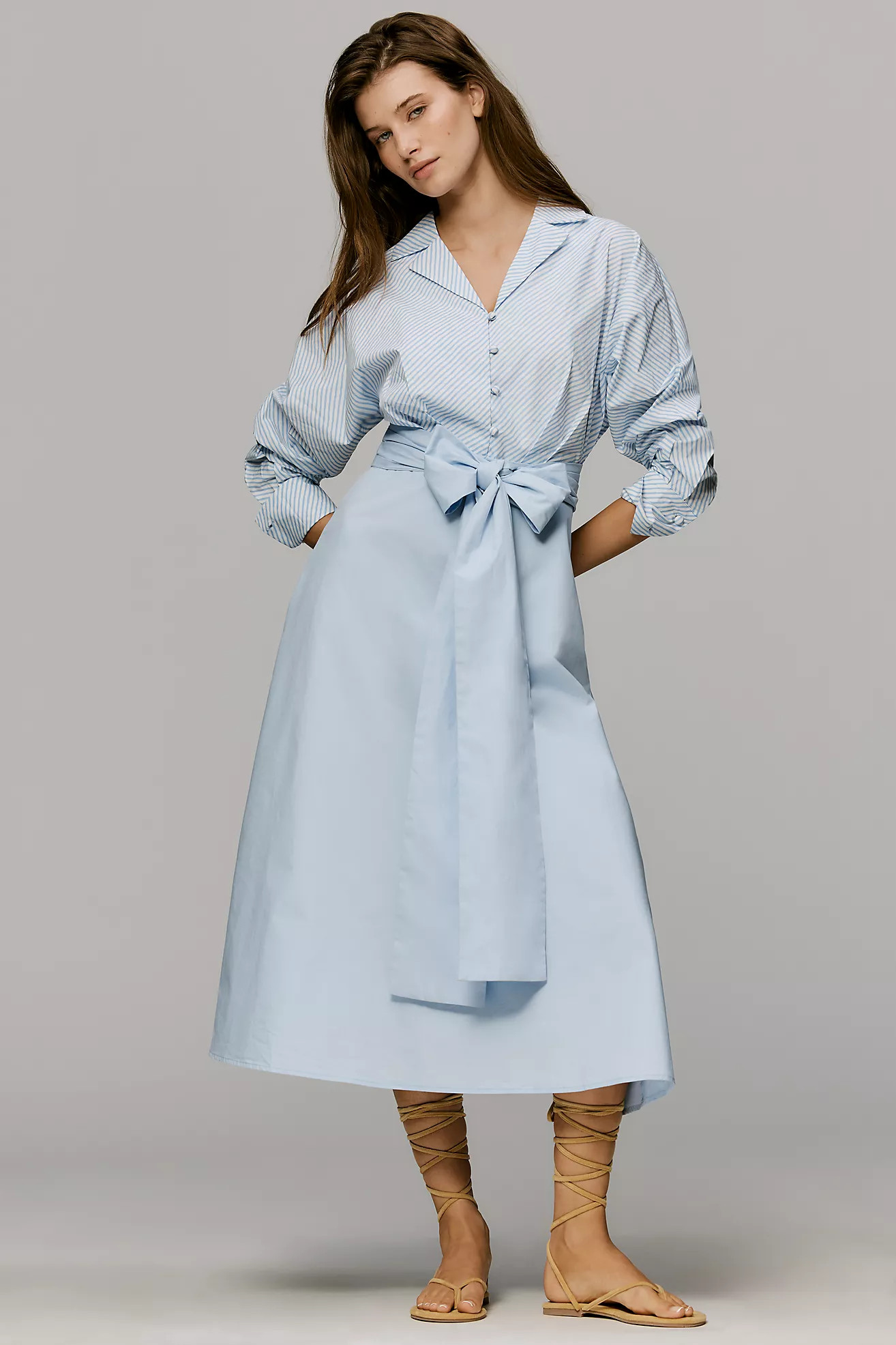 En Saison Cotton Wrap Shirt Dress | Anthropologie (US)