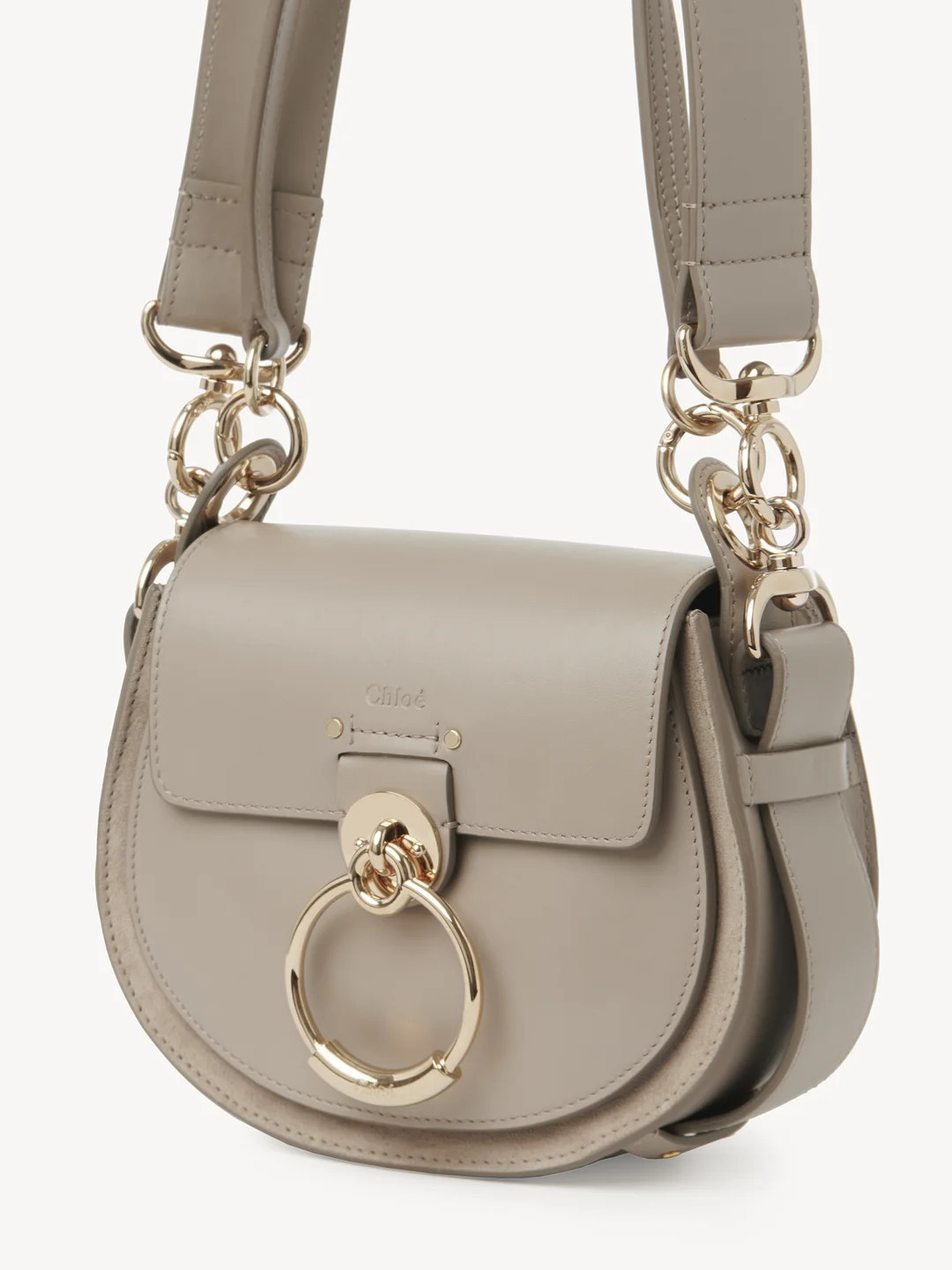 Small Tess bag in shiny & suede leather | Chloe US