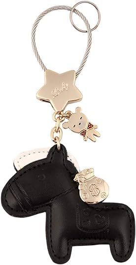 MILESI Horse Leather Keychain for Women Cute Key Ring for Car Key | Amazon (US)