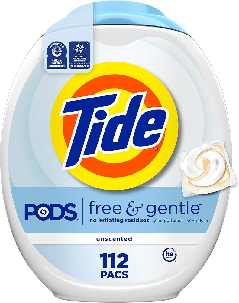 Tide PODS Free & Gentle Laundry Detergent Soap Pacs, 112 Count, Tide PODS Laundry Detergent | Amazon (US)