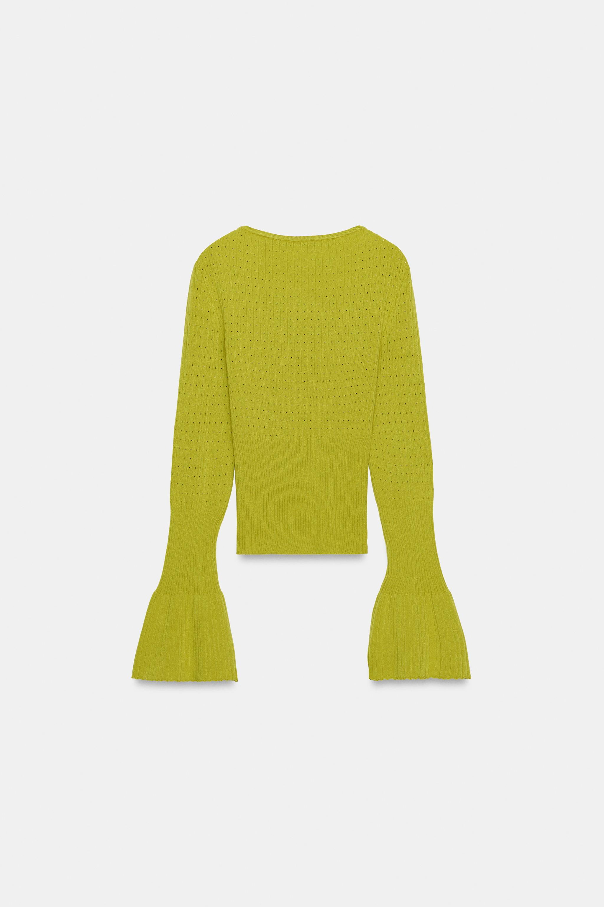POINTELLE KNIT FLARED SLEEVE JUMPER | Zara US