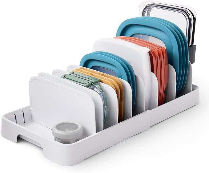 YouCopia StoraLid Adjustable Food Container Lid Organizer for Kitchen Cabinet Storage, Large Clas... | Amazon (US)
