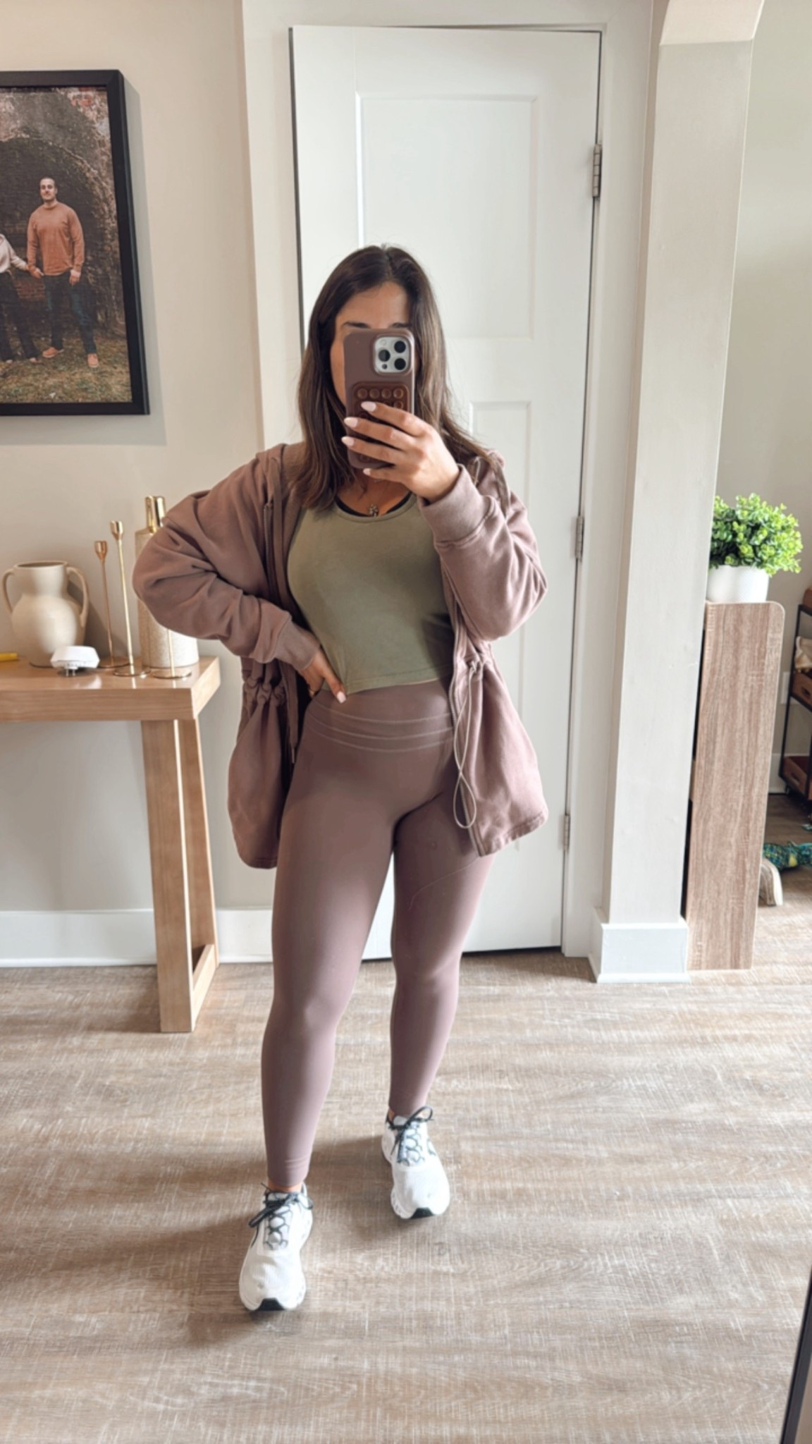 My workout Wednesday outfit was so gorgeous (even though it has been be hot and wasn’t completely legging ere). I love my monochromatic neutral looks and this one is too cute to gatekeep. Paired with a lighter brown neutral under top and my favorite sneakers, this look is a win’ 

Athletic outfit inspo 

#LTKPetite #LTKActive #LTKMidsize
