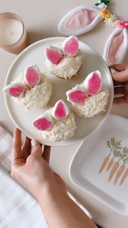 BUNNY CUPCAKES

Here’s an EASY last minute dessert idea for Easter. These bunny cupcakes are so much fun and super easy to make!

First bake your cupcakes and ice them. I used boxed cake mix and iced them as I normally would. 

Next gently roll the cupcake icing in coconut flakes to look like bunny fur.  

Cut a large marshmallow in half on the diagonal and dip the sticky sides in pink sugar sprinkles.  

Place marshmallow “ears” on top of the cupcake. Bunny cupcake complete! 

Enjoy! 

Save this post for later and follow for more easy Holiday ideas! 




Easter, easter decor , easter dessert , easter cupcakes , amazon finds , amazon home #ltkhome #ltkkids

#LTKfamily #LTKSeasonal #LTKunder50