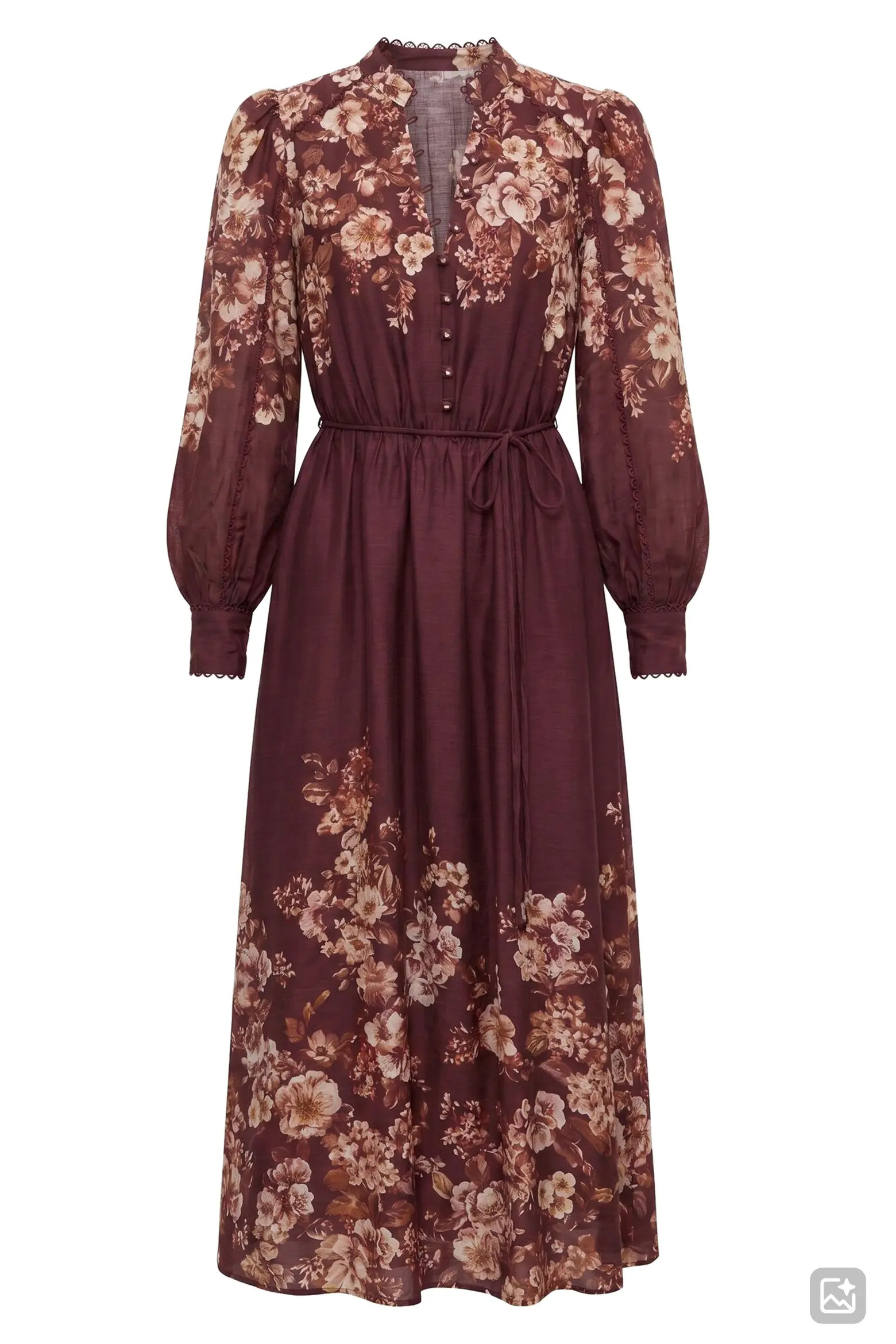 Ever New Peyton Belted Long Sleeve Button Front Maxi Dress in Warrantina Floral at Nordstrom, Size 4 | Nordstrom