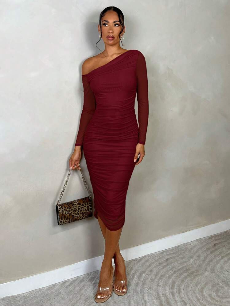 one shoulder dress | SHEIN