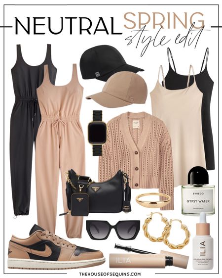 Neutral Spring Outfit Inspo! Casual or travel look with Abercrombie jumpsuit, tennis dress, Nike Jordan’s, Prada bag, Toteme hat, crochet cardigan, clean beauty and more!

Follow my shop @thehouseofsequins on the @shop.LTK app to shop this post and get my exclusive app-only content!

#liketkit 
@shop.ltk
https://liketk.it/43h77

#LTKSeasonal #LTKtravel #LTKstyletip